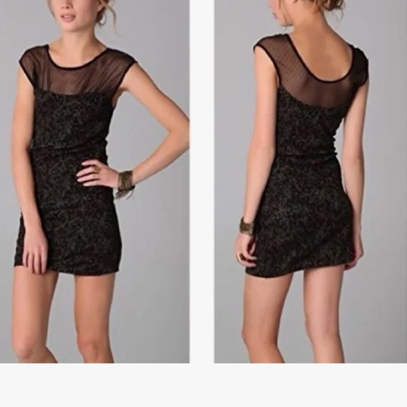 Free People Black and Gold Mini Dress - Picture 3 of 5
